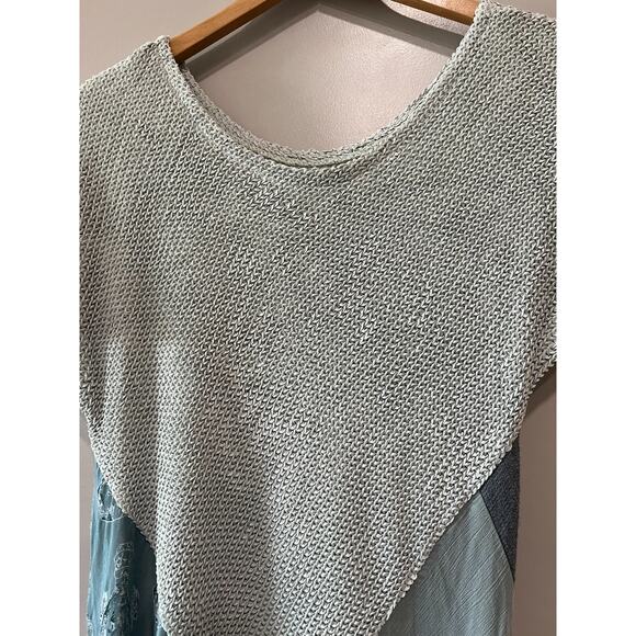 VTG Donna Jessica Asymmetric Multicolor Textured Patchwork Dress Romantic Sz-M - Picture 4 of 13